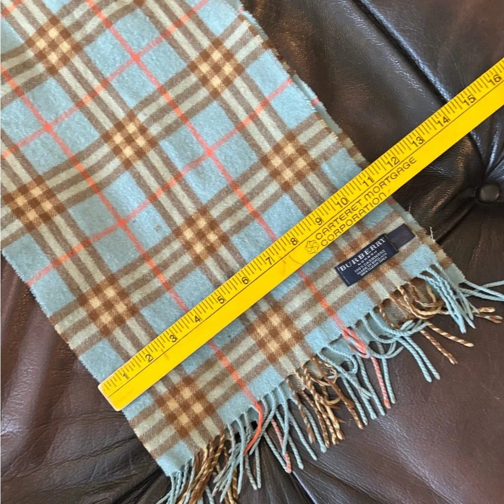 ✨BURBERRY Vintage Cashmere Check Print Scarf Authentic with CALL OUTS - Picture 5 of 9